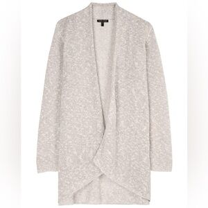 Eileen Fisher Melange Grain Organic Linen Cotton Neutral Open Cardigan XL